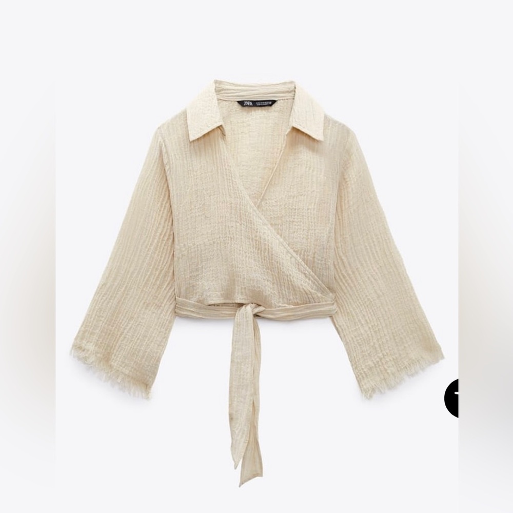 Zara Cropped Wrap Top
